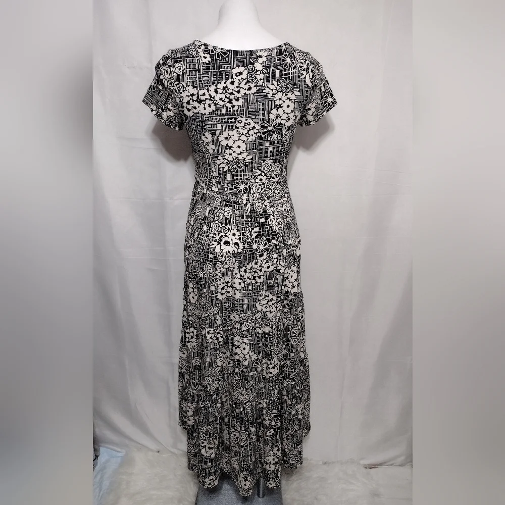 NWT Maeve Catalina Black Floral Tiered Maxi Dress Small Elegant Chic MSRP $138 - Picture 10 of 17